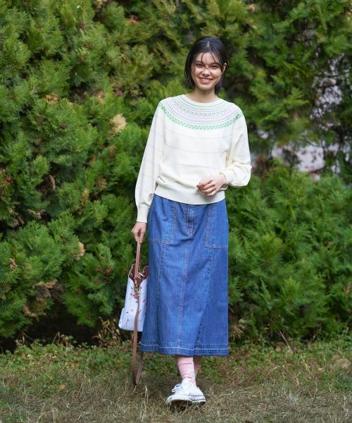 CARA O CRUZ / キャラ・オ・クルス ミニ・ひざ丈スカート | フレアデニムスカート【CoC by CARA O CRUZ】 | 詳細8