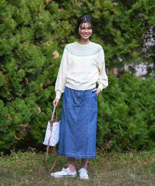 CARA O CRUZ / キャラ・オ・クルス ミニ・ひざ丈スカート | フレアデニムスカート【CoC by CARA O CRUZ】 | 詳細9