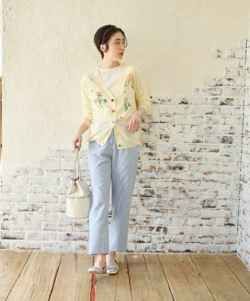 CARA O CRUZ / キャラ・オ・クルス カーディガン・ボレロ | フローラル刺繍Vネックカーディガン【CoC by CARA O CRUZ】 | 詳細10