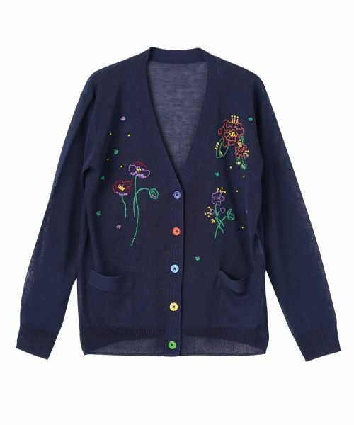 CARA O CRUZ / キャラ・オ・クルス カーディガン・ボレロ | フローラル刺繍Vネックカーディガン【CoC by CARA O CRUZ】 | 詳細30