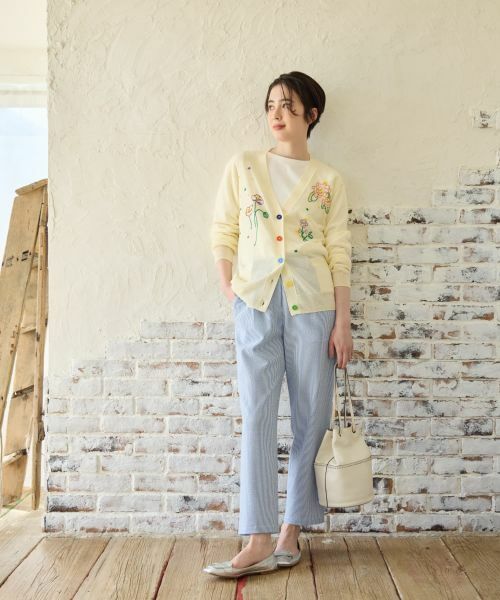 CARA O CRUZ / キャラ・オ・クルス カーディガン・ボレロ | フローラル刺繍Vネックカーディガン【CoC by CARA O CRUZ】 | 詳細8
