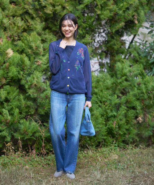 CARA O CRUZ / キャラ・オ・クルス カーディガン・ボレロ | フローラル刺繍Vネックカーディガン【CoC by CARA O CRUZ】 | 詳細6