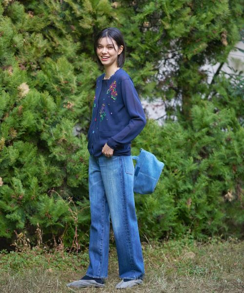 CARA O CRUZ / キャラ・オ・クルス カーディガン・ボレロ | フローラル刺繍Vネックカーディガン【CoC by CARA O CRUZ】 | 詳細8