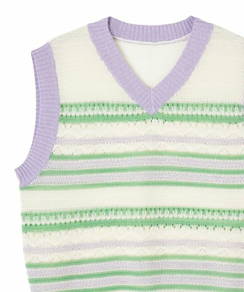 CARA O CRUZ / キャラ・オ・クルス テーラードジャケット | Vネック マルチボーダーニットベスト【CoC by CARA O CRUZ】 | 詳細21