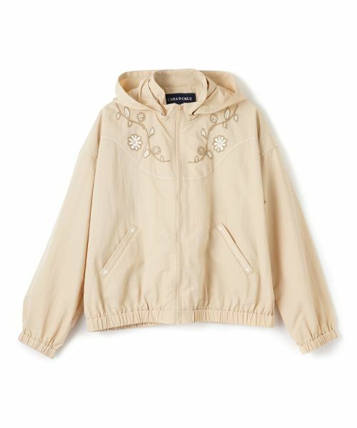 CARA O CRUZ / キャラ・オ・クルス その他アウター | 花刺繍ショート丈ブルゾン（ベージュ）