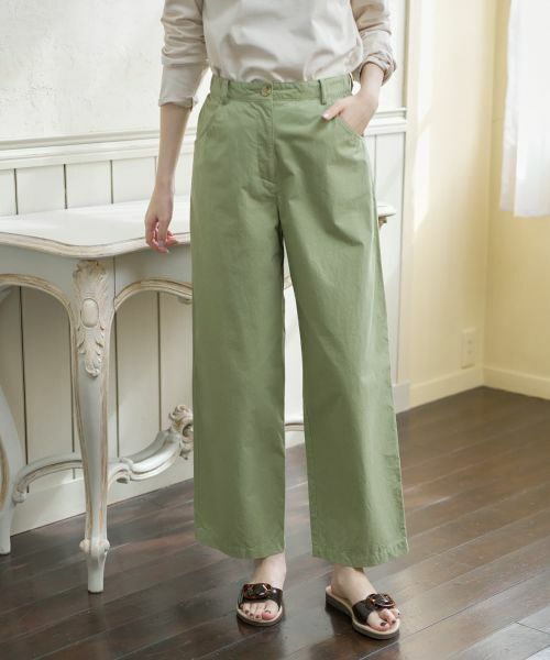 CARA O CRUZ / キャラ・オ・クルス その他パンツ | ワイドチノパンツ(グリーン)