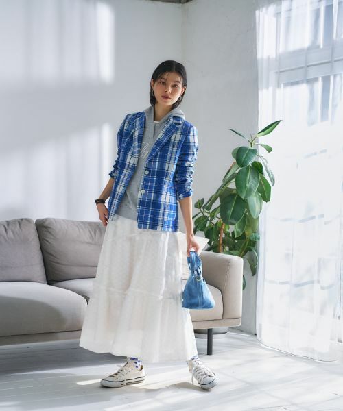 CARA O CRUZ / キャラ・オ・クルス ミニ・ひざ丈スカート | 洗えるレースティアードロングスカート | 詳細15