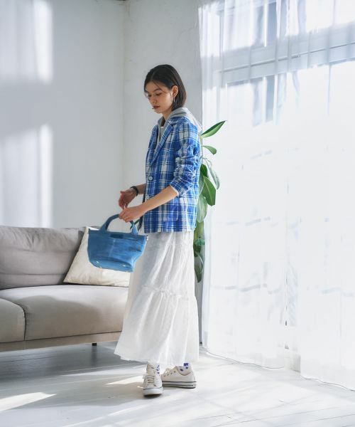 CARA O CRUZ / キャラ・オ・クルス ミニ・ひざ丈スカート | 洗えるレースティアードロングスカート | 詳細17