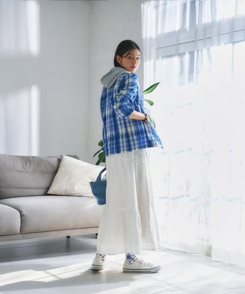 CARA O CRUZ / キャラ・オ・クルス ミニ・ひざ丈スカート | 洗えるレースティアードロングスカート | 詳細19