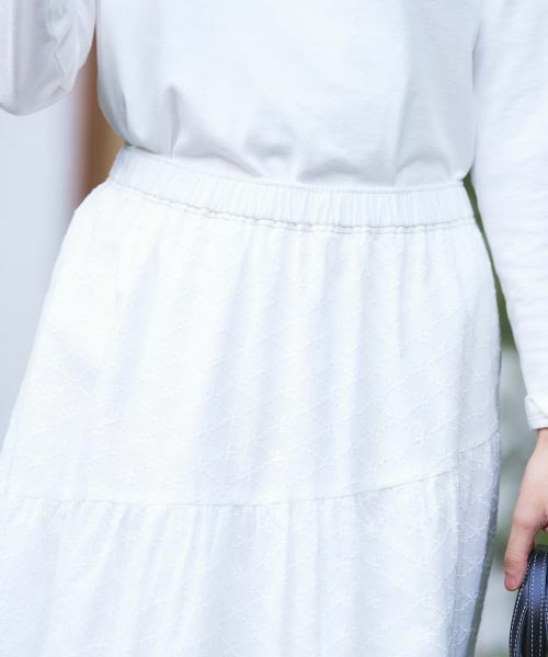 CARA O CRUZ / キャラ・オ・クルス ミニ・ひざ丈スカート | 洗えるレースティアードロングスカート | 詳細25