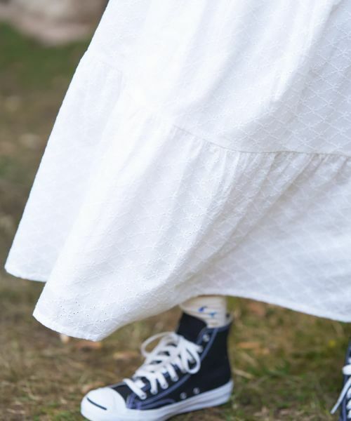 CARA O CRUZ / キャラ・オ・クルス ミニ・ひざ丈スカート | 洗えるレースティアードロングスカート | 詳細27