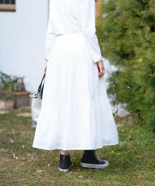 CARA O CRUZ / キャラ・オ・クルス ミニ・ひざ丈スカート | 洗えるレースティアードロングスカート | 詳細4