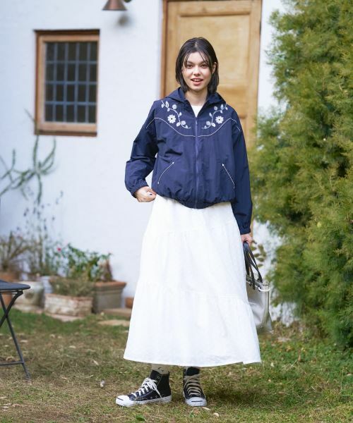 CARA O CRUZ / キャラ・オ・クルス ミニ・ひざ丈スカート | 洗えるレースティアードロングスカート | 詳細7