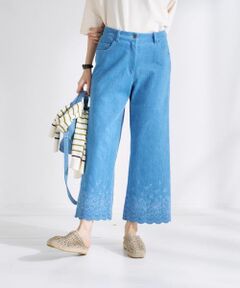 CARA O CRUZ / キャラ・オ・クルス デニムパンツ | 裾スカラップクロップドデニム