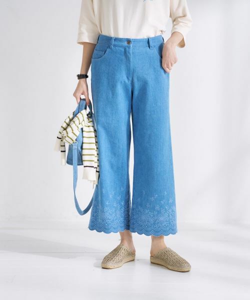 CARA O CRUZ / キャラ・オ・クルス デニムパンツ | 裾スカラップクロップドデニム | 詳細1