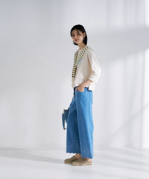 CARA O CRUZ / キャラ・オ・クルス デニムパンツ | 裾スカラップクロップドデニム | 詳細7