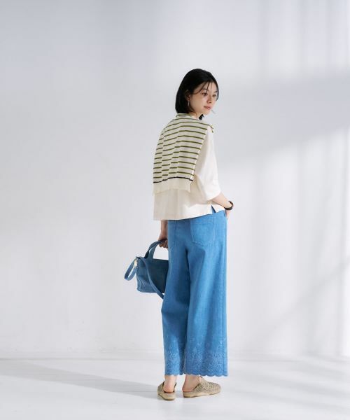 CARA O CRUZ / キャラ・オ・クルス デニムパンツ | 裾スカラップクロップドデニム | 詳細8