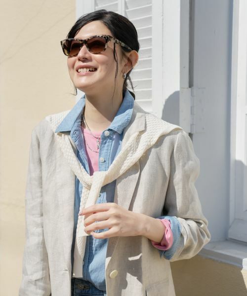 CARA O CRUZ / キャラ・オ・クルス その他小物 | 肩掛けカーデ風 透かし編み変形ストール | 詳細1