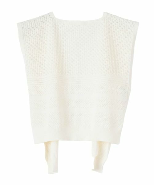 CARA O CRUZ / キャラ・オ・クルス その他小物 | 肩掛けカーデ風 透かし編み変形ストール | 詳細7