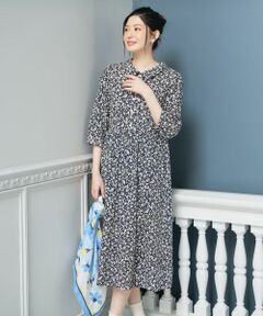 CARA O CRUZ / キャラ・オ・クルス ドレス | 洗える 丸襟フラワーワンピース