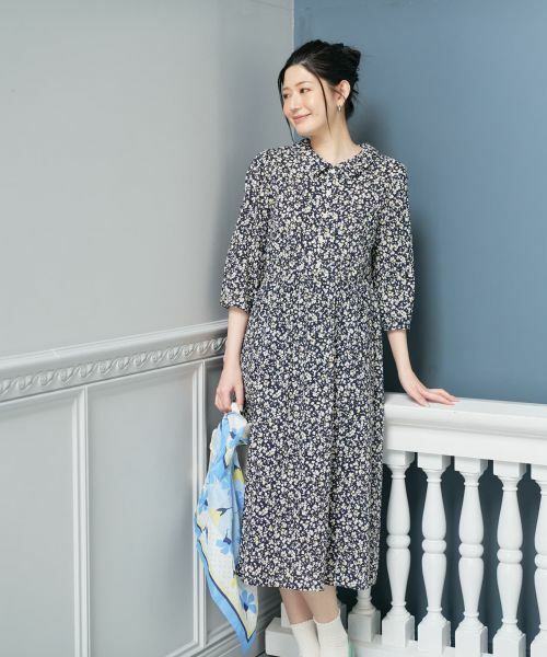 CARA O CRUZ / キャラ・オ・クルス ドレス | 洗える 丸襟フラワーワンピース | 詳細1