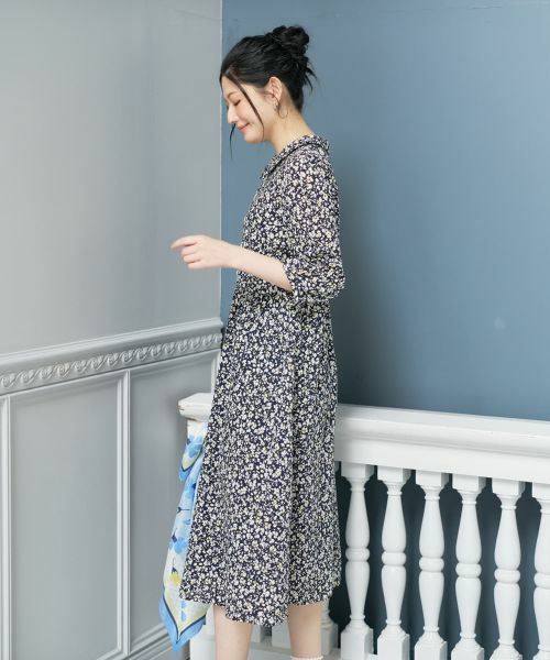 CARA O CRUZ / キャラ・オ・クルス ドレス | 洗える 丸襟フラワーワンピース | 詳細3