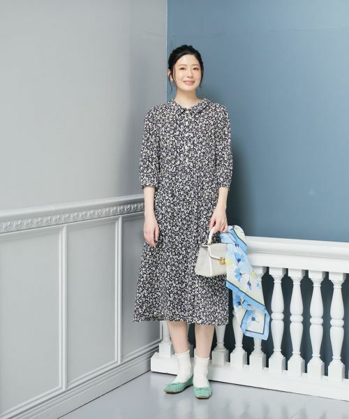 CARA O CRUZ / キャラ・オ・クルス ドレス | 洗える 丸襟フラワーワンピース | 詳細5