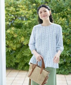 CARA O CRUZ / キャラ・オ・クルス シャツ・ブラウス | 洗える 切替幾何学柄ブラウス【DEVEAUX】