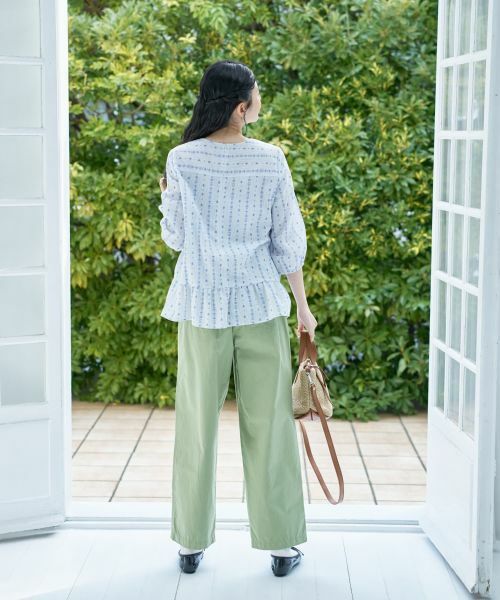CARA O CRUZ / キャラ・オ・クルス シャツ・ブラウス | 洗える 切替幾何学柄ブラウス【DEVEAUX】 | 詳細11