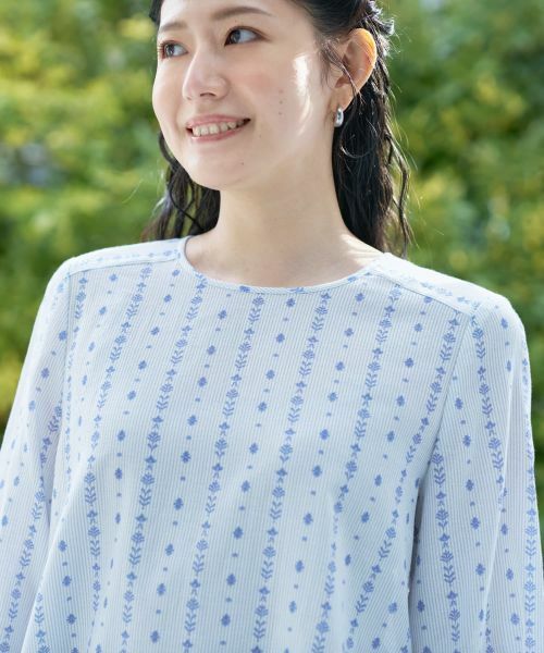 CARA O CRUZ / キャラ・オ・クルス シャツ・ブラウス | 洗える 切替幾何学柄ブラウス【DEVEAUX】 | 詳細12