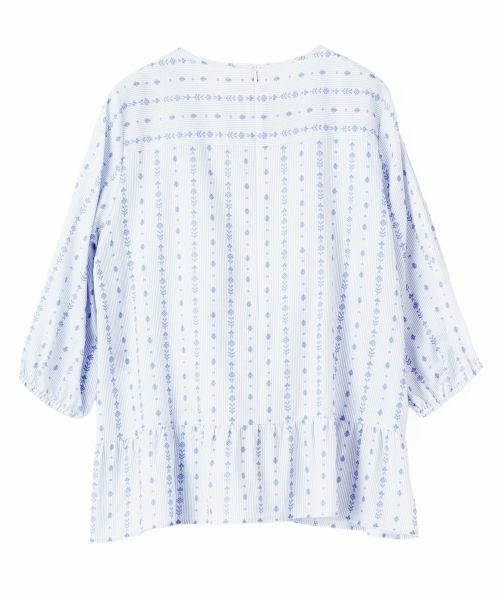 CARA O CRUZ / キャラ・オ・クルス シャツ・ブラウス | 洗える 切替幾何学柄ブラウス【DEVEAUX】 | 詳細17