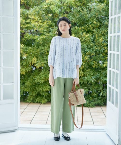 CARA O CRUZ / キャラ・オ・クルス シャツ・ブラウス | 洗える 切替幾何学柄ブラウス【DEVEAUX】 | 詳細6