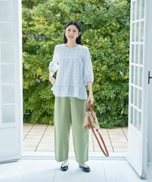 CARA O CRUZ / キャラ・オ・クルス シャツ・ブラウス | 洗える 切替幾何学柄ブラウス【DEVEAUX】 | 詳細7