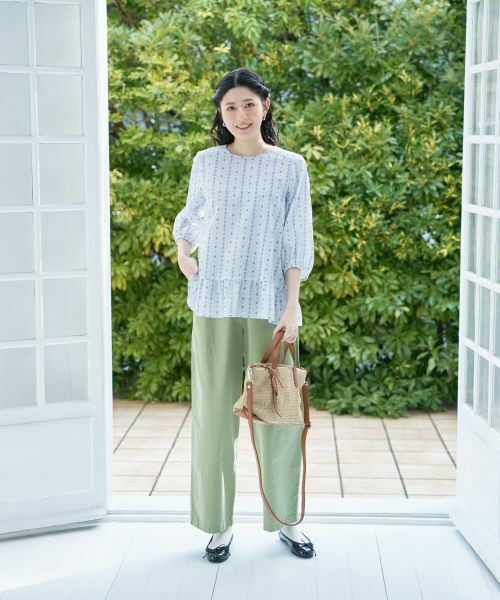 CARA O CRUZ / キャラ・オ・クルス シャツ・ブラウス | 洗える 切替幾何学柄ブラウス【DEVEAUX】 | 詳細9