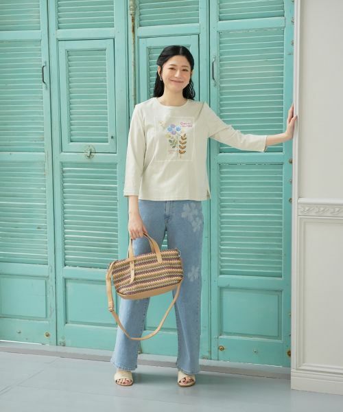 CARA O CRUZ / キャラ・オ・クルス カットソー | フラワー刺繍デザインカットソー | 詳細10