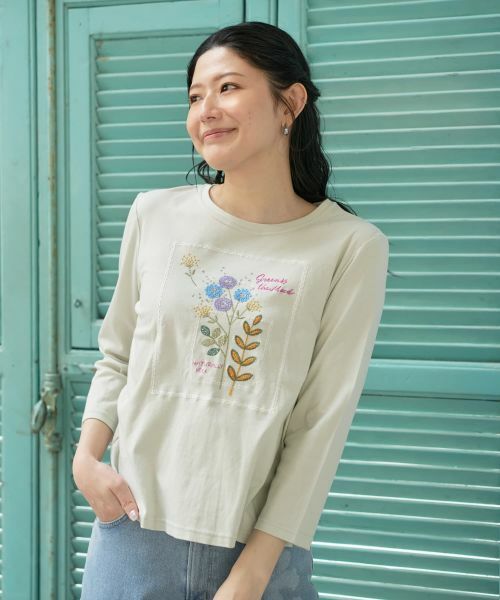 CARA O CRUZ / キャラ・オ・クルス カットソー | フラワー刺繍デザインカットソー | 詳細2