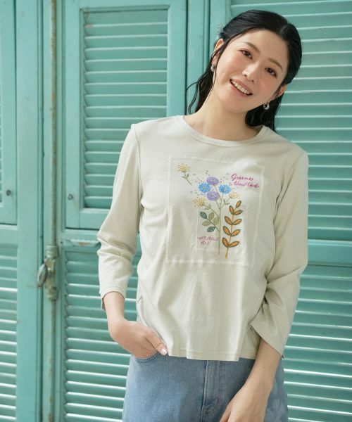 CARA O CRUZ / キャラ・オ・クルス カットソー | フラワー刺繍デザインカットソー | 詳細3