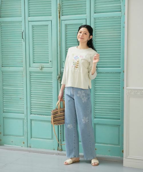 CARA O CRUZ / キャラ・オ・クルス カットソー | フラワー刺繍デザインカットソー | 詳細9