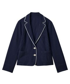 CARA O CRUZ / キャラ・オ・クルス テーラードジャケット | 洗える シアサッカーパイピングジャケット