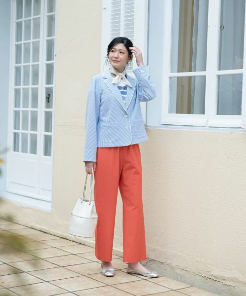 CARA O CRUZ / キャラ・オ・クルス テーラードジャケット | 洗える シアサッカーパイピングジャケット | 詳細29