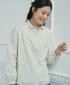 CARA O CRUZ / キャラ・オ・クルス シャツ・ブラウス | 洗える小花柄ギャザーネックシャツ【産地ナブル】