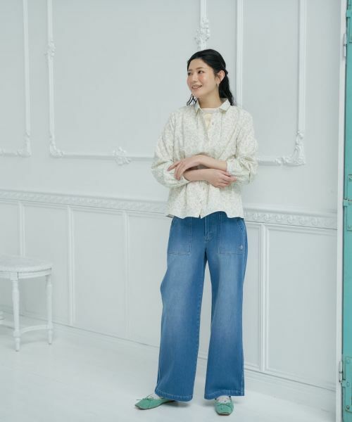 CARA O CRUZ / キャラ・オ・クルス シャツ・ブラウス | 洗える小花柄ギャザーネックシャツ【産地ナブル】 | 詳細10