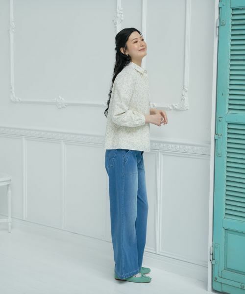 CARA O CRUZ / キャラ・オ・クルス シャツ・ブラウス | 洗える小花柄ギャザーネックシャツ【産地ナブル】 | 詳細11