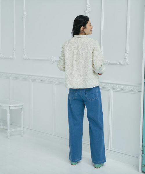 CARA O CRUZ / キャラ・オ・クルス シャツ・ブラウス | 洗える小花柄ギャザーネックシャツ【産地ナブル】 | 詳細12