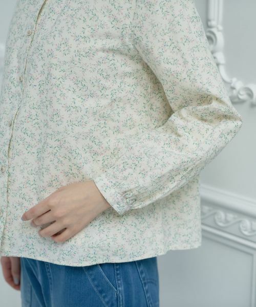 CARA O CRUZ / キャラ・オ・クルス シャツ・ブラウス | 洗える小花柄ギャザーネックシャツ【産地ナブル】 | 詳細14