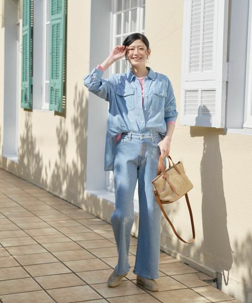 CARA O CRUZ / キャラ・オ・クルス シャツ・ブラウス | 洗える チュニックのウルトラライトオンデニムシャツ | 詳細10