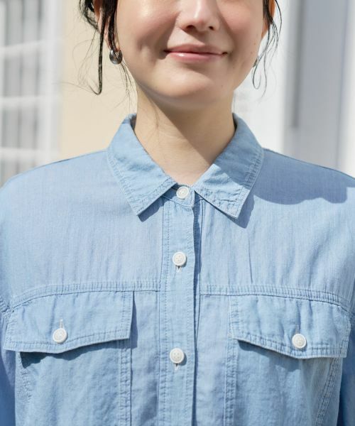 CARA O CRUZ / キャラ・オ・クルス シャツ・ブラウス | 洗える チュニックのウルトラライトオンデニムシャツ | 詳細16