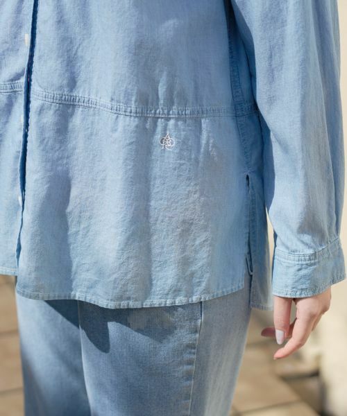 CARA O CRUZ / キャラ・オ・クルス シャツ・ブラウス | 洗える チュニックのウルトラライトオンデニムシャツ | 詳細18