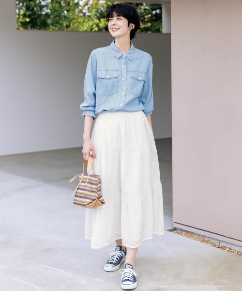 CARA O CRUZ / キャラ・オ・クルス シャツ・ブラウス | 洗える チュニックのウルトラライトオンデニムシャツ | 詳細23