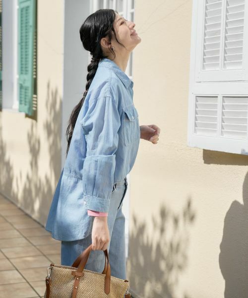 CARA O CRUZ / キャラ・オ・クルス シャツ・ブラウス | 洗える チュニックのウルトラライトオンデニムシャツ | 詳細4